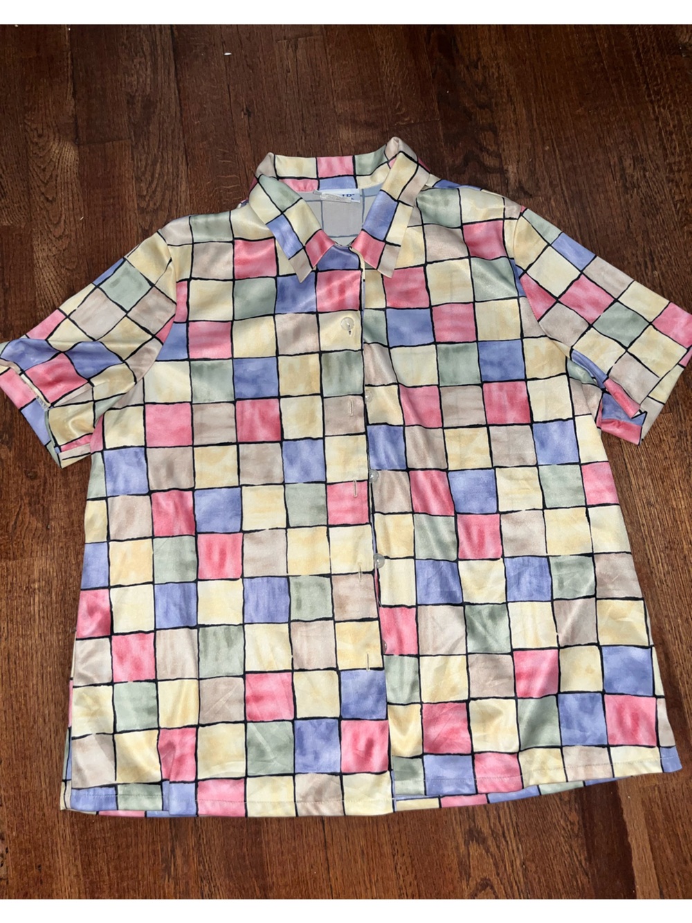 Blair Multicolor Pastel Check Button-Down Shirt